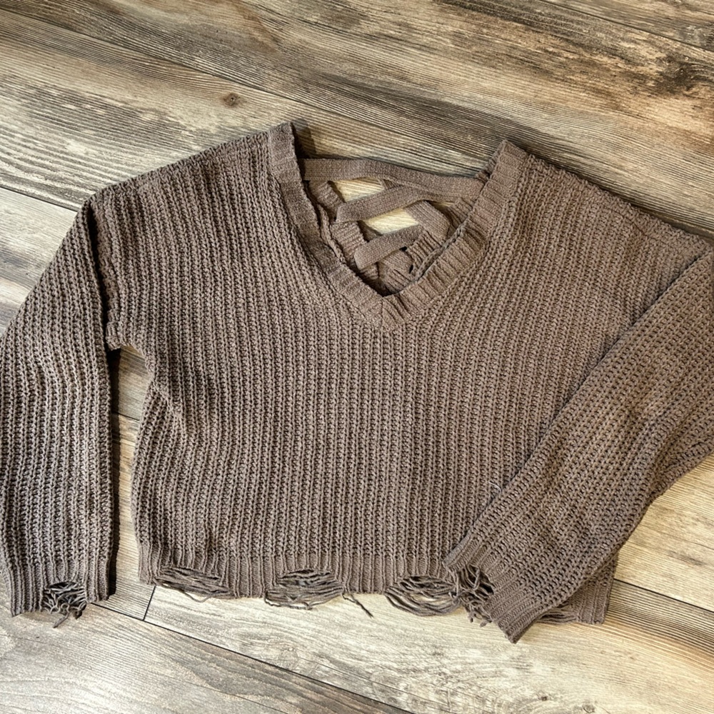 Brown Knit Women's Sweater